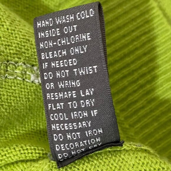 Vintage Beaded Womens Cardigan L Green Preppy Floral Spring Fall Mature Flaws - Picture 6 of 6